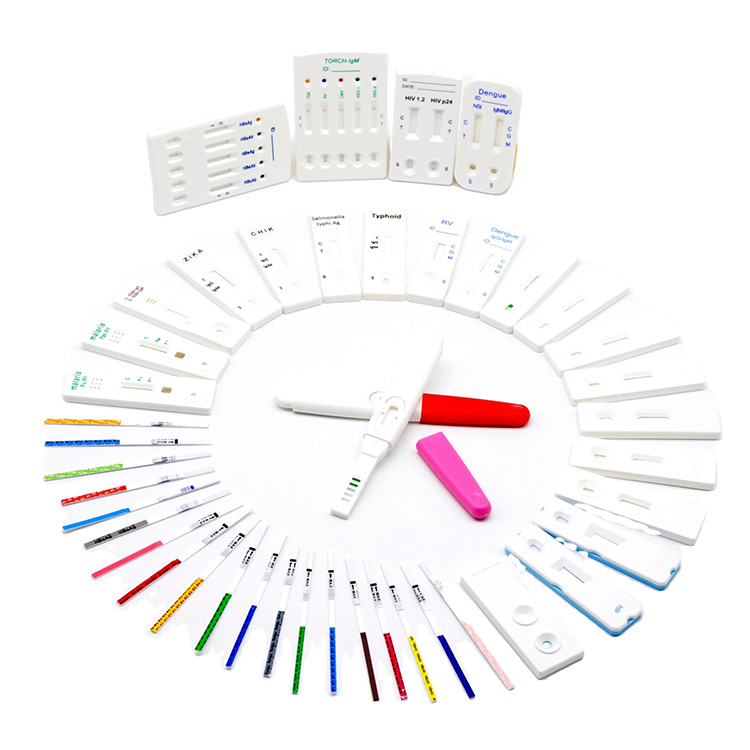 Antaigin Diagnóiseach Leighis Ardchruinneas agus Antaibheathach Neodrach Malaria Igg Igm Hiv Hcg Flus Pcr A + b Kit Tástála Mear Swab